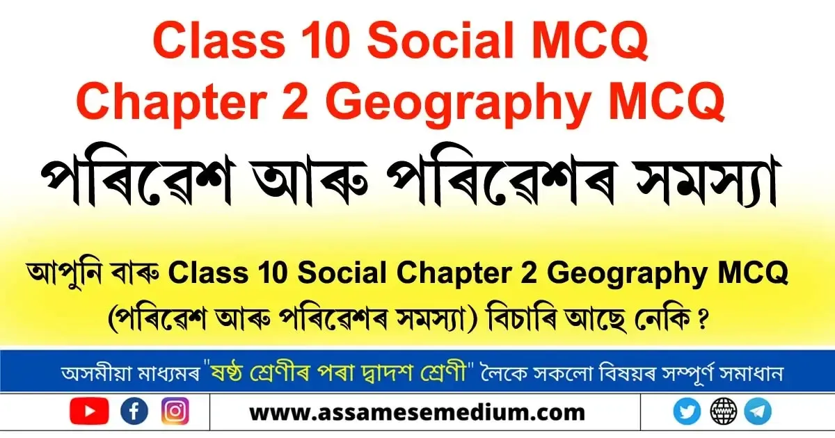 Class 10 Social Chapter 2 Geography MCQ