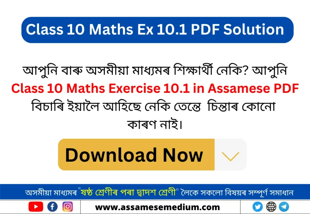 Class 10 Maths Exercise 10.1 in Assamese PDF