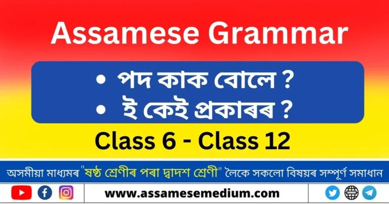 Read more about the article পদ | Parts of Speech in Assamese
