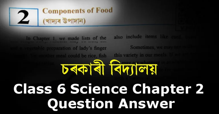 Read more about the article [Assam] Class 6 Science Chapter 2 Question Answer English Medium