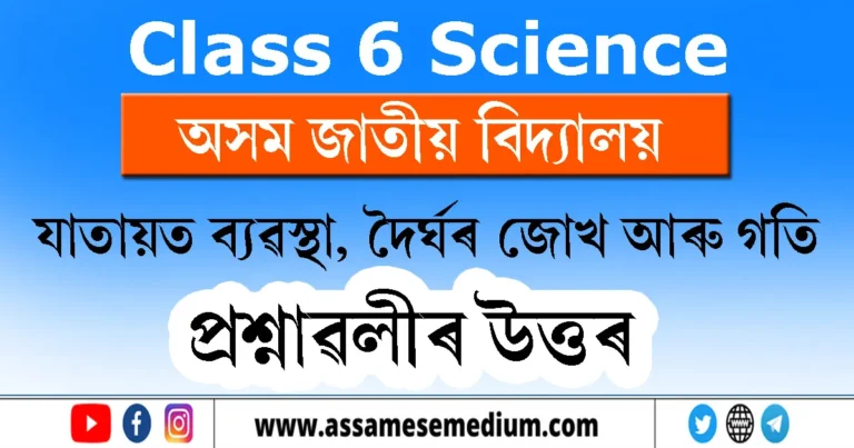 Read more about the article Class 6 Science Chapter 13 Question Answer in Assamese